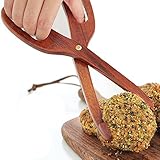 Premium Wooden Kitchen Tongs Food Clamp Creative Scissor Type Cake Clip Wooden Utensils Kitchen Tools