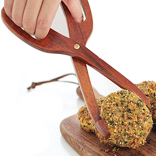 Premium Wooden Kitchen Tongs Food Clamp Creative Scissor Type Cake Clip Wooden Utensils Kitchen Tools