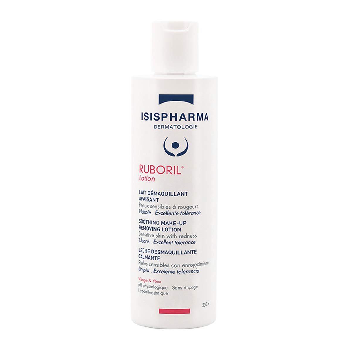 ISISPHARMA Ruboril Cleansing Milk - Micellar for Sensitive and Blemished Skin - No Rinse cleanser Face And Eyes - Makeup remover Fragrance-Free - Made in France