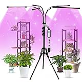 Aogled Lampe LED Horticole 50W,5 Têtes Lampe Pour Plante avec Trépied 150LEDs av