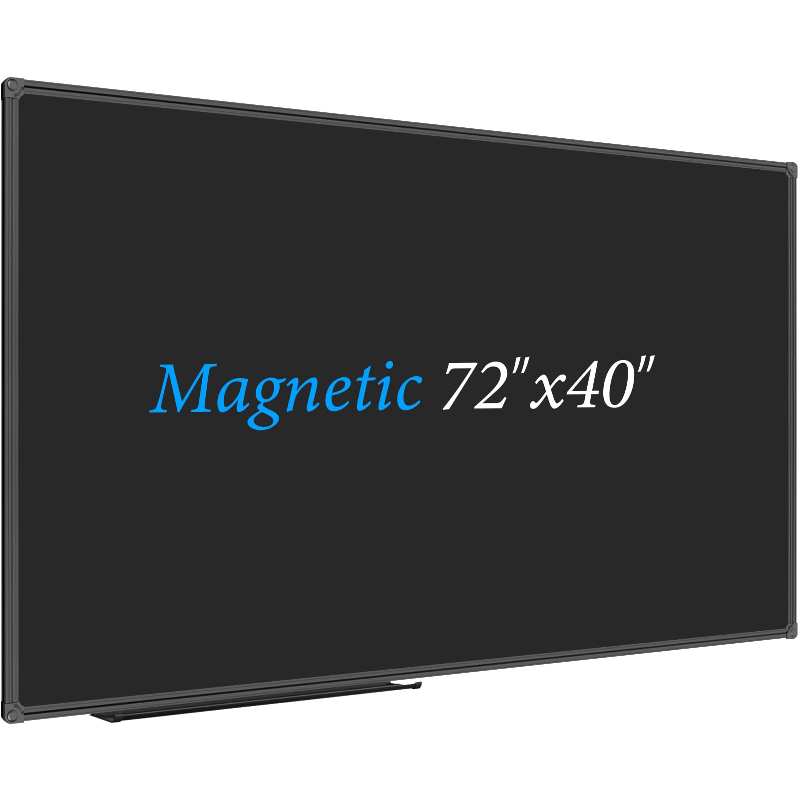 Photo 1 of JILoffice Magnetic Chalkboard/Black Board 72 x 40 Inch, Black Aluminum Frame Board with Marker Tray for Office Home and School