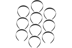 FOMIYES 10pcs Black Polycarbonate Headbands for Women DIY Lovers, Securely Holds Hair Accessories for Party