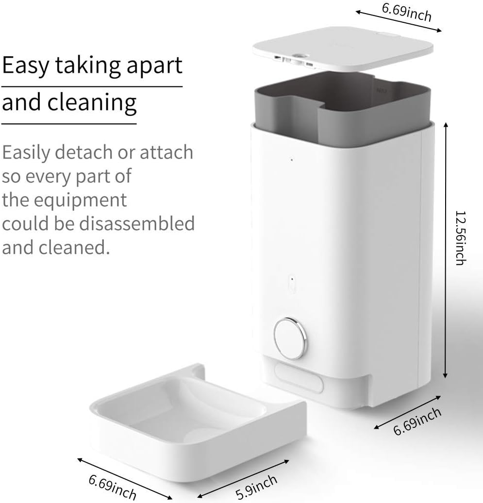 PETKIT Automatic Cat Feeder, Smart Feed Pet Feeder for Small Animals, Wi-Fi Enabled & Work with Alexa, App for Android and iPhone, Auto Pet Food Dispenser with Portion Control, Battery Back-up System : Pet Supplies