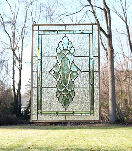 ANGIEHAIE Glass Beveled Window Panel 19" x 27"