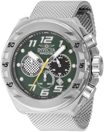 Invicta Racing メンズ 48mm ステンレススチール ブラックダイヤル