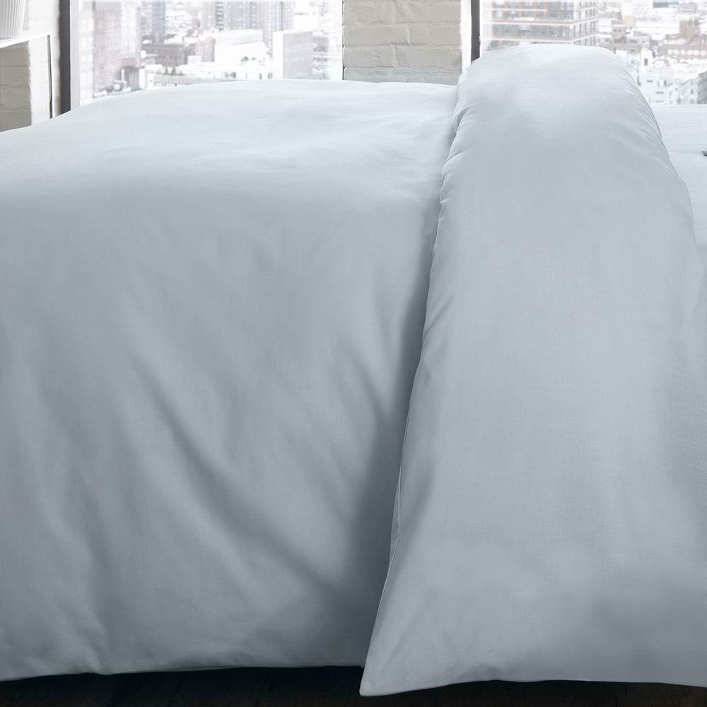 Serene Plain Dye Collection Easy Care Duvet Cover, Duck Egg, Super King