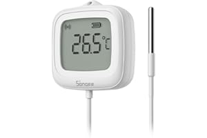 SONOFF SNZB-02LD Zigbee Waterproof Temperature Sensor with 1.5M Stainless Steel Probe, LCD Display, -40~115°C Range, APP Monitoring, Magnetic Mount, Works with Zigbee Hub