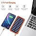 Solar Chargers 30,000mAh,Portable Dual USB Solar Battery Charger Solar Battery Bank for Cell Phone with 6 Led Light for Camping, Hiking, Going to The Beach Or Other Outdoor Activities (Orange)
