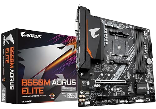 Placa Mãe Gigabyte B550M AORUS ELITE (AM4/DDR4/HDMI/M.2(PCIe,NVMe,SATA3)/VRM Solution/USB3.2) - B550M AORUS ELITE