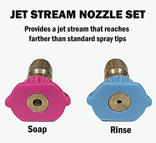 Pressure Washer Nozzle Accessories Kit: 7 Quick Disconnect Sprayer Tips and Quick Connecting Pivot Adapter Coupler - Clean Surfaces with Power Washer Attachments / Parts for Soap or Rinse Jet Streams