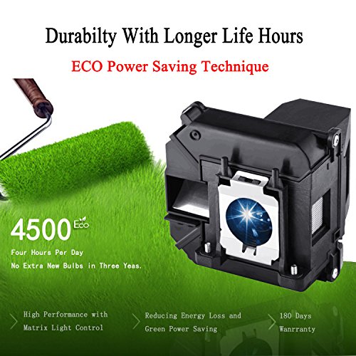 EWO'S Projector Lamp Bulb for Elplp60/v13h010l60 Epson PowerLite 420 425W 905 92 93 95 96W 1835 430 435W 915W D6150 v13h010l61/Elplp61 Replacement Projector Lamp Bulb