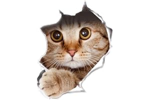 1Sheet Funny Cat Dog 3D Wall Stickers Hole View Living Room Wall Decal Toilet Seat Cover Lid Sticker Wall Mural Art Poster Ba