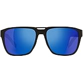 Native Mens Mammoth Square Sunglasses, Matte Black/Polarized Blue Reflex, 57 mm