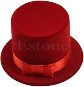 HAHAJY Lindo Sombrero de Paja Anillos de Terciopelo Joyero Pendiente