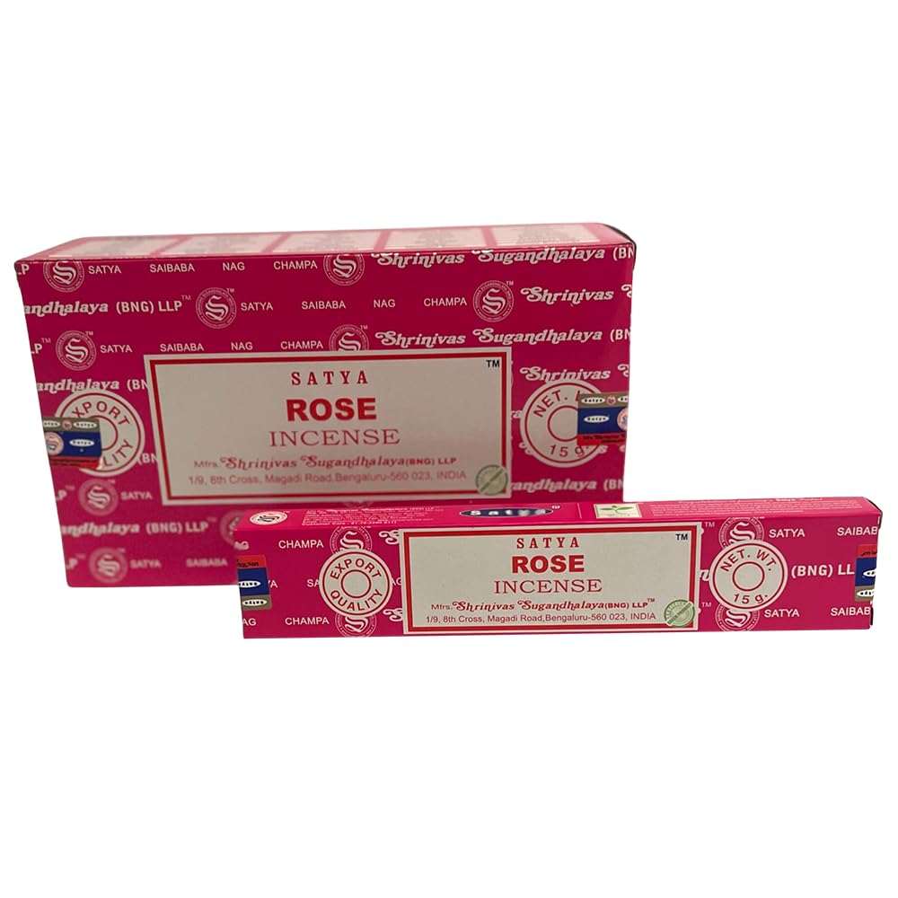VIE Satya Incense Sticks, 12 Packs x 15g, Rose