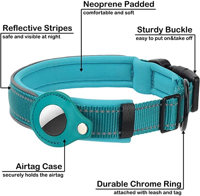Reflective Airtag Dog Collar, Safe Paws Airtag Dog Collar Holder