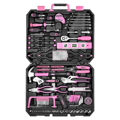 DEKOPRO 228 Piece Hand Tool Set Pink