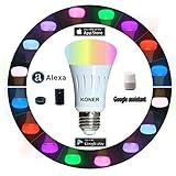 Smart Led Bulb, Work with Amazon Alexa and Google Assistant, Phone Control, Color Tunable 7W A19 Wi-Fi Smart Bulb, 60W Equivalent