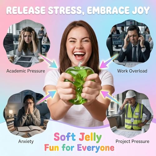 2026 New Apple Squishy, Slow Rising Stress Relief, Adult Apple Shaped Squeezes Balls, Soft Fruit Anxiety Relief Dough Decompression Gift (2pcs - Pink + Green)