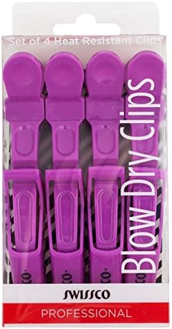 Swissco Elite Heat Resistant Blow Dry Clips, 4 Count, Purple