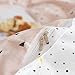 BuLuTu Girls Bedding Duvet Cover Set Full Pink/White Cotton,Premium Soft Black Triangle Print 3 Pieces Children Bedding Collection Sets Queen Size Zipper Closure,Breathable,Lightweight,No Comforter