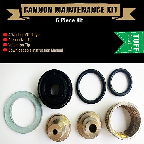 OUTBACKTUFF Cannon Metal Hose Nozzle Sprayer Maintenance Kit with 2 Front Tips (6 Pieces, 2 O-Rings, 1-Washer, 1-Stepped Washer, 1-Pressurizer Tip, 1-Volumizer Tip))