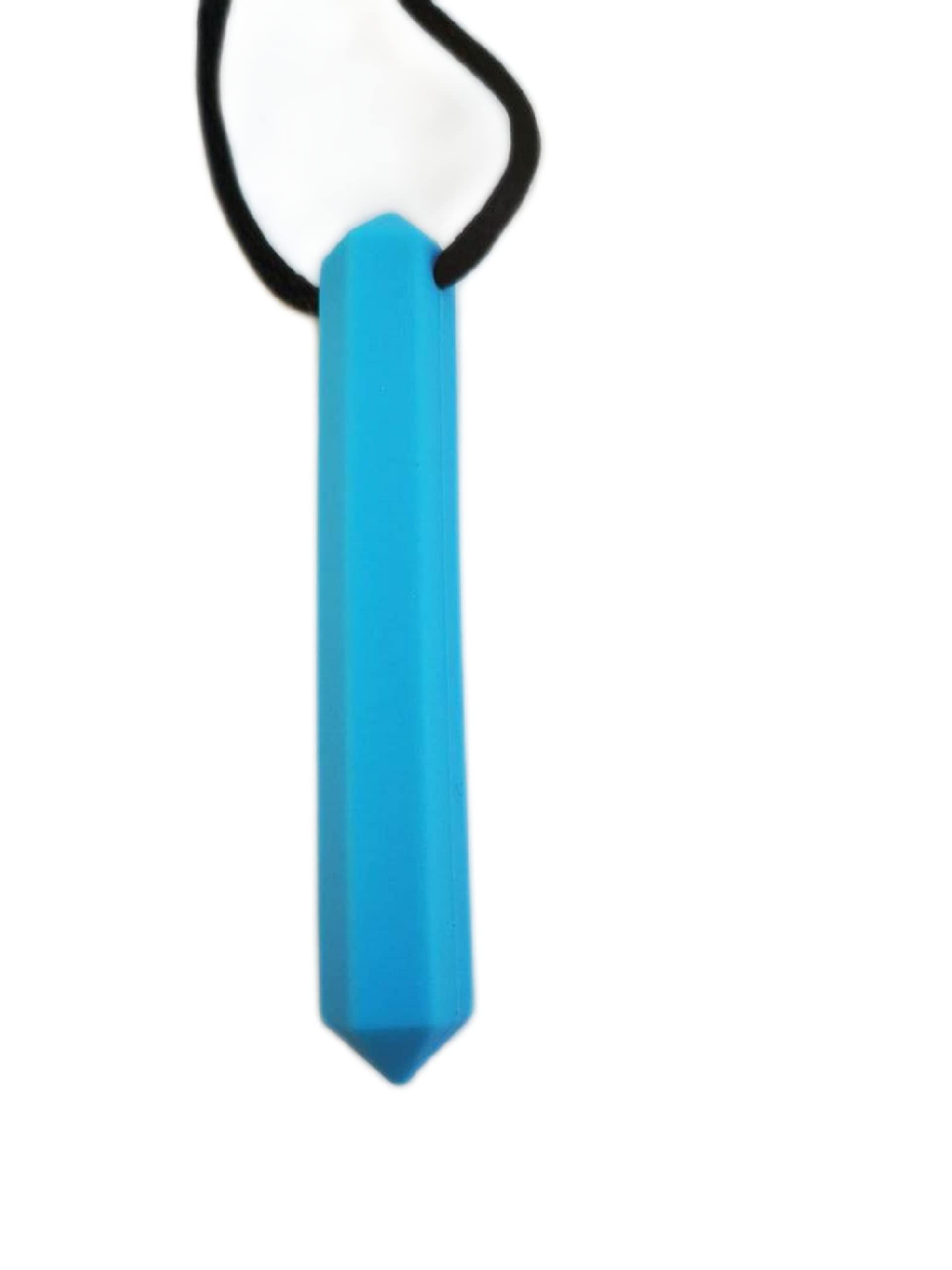 Chewelry Sensory Chew Necklace a Discreet Pendant for Kids, Teens or Adults with Autism ADHD Who Need to Stim Chew Bite or Fidget Chewy Aids Help Concentration Biting Single (Sky Blue)