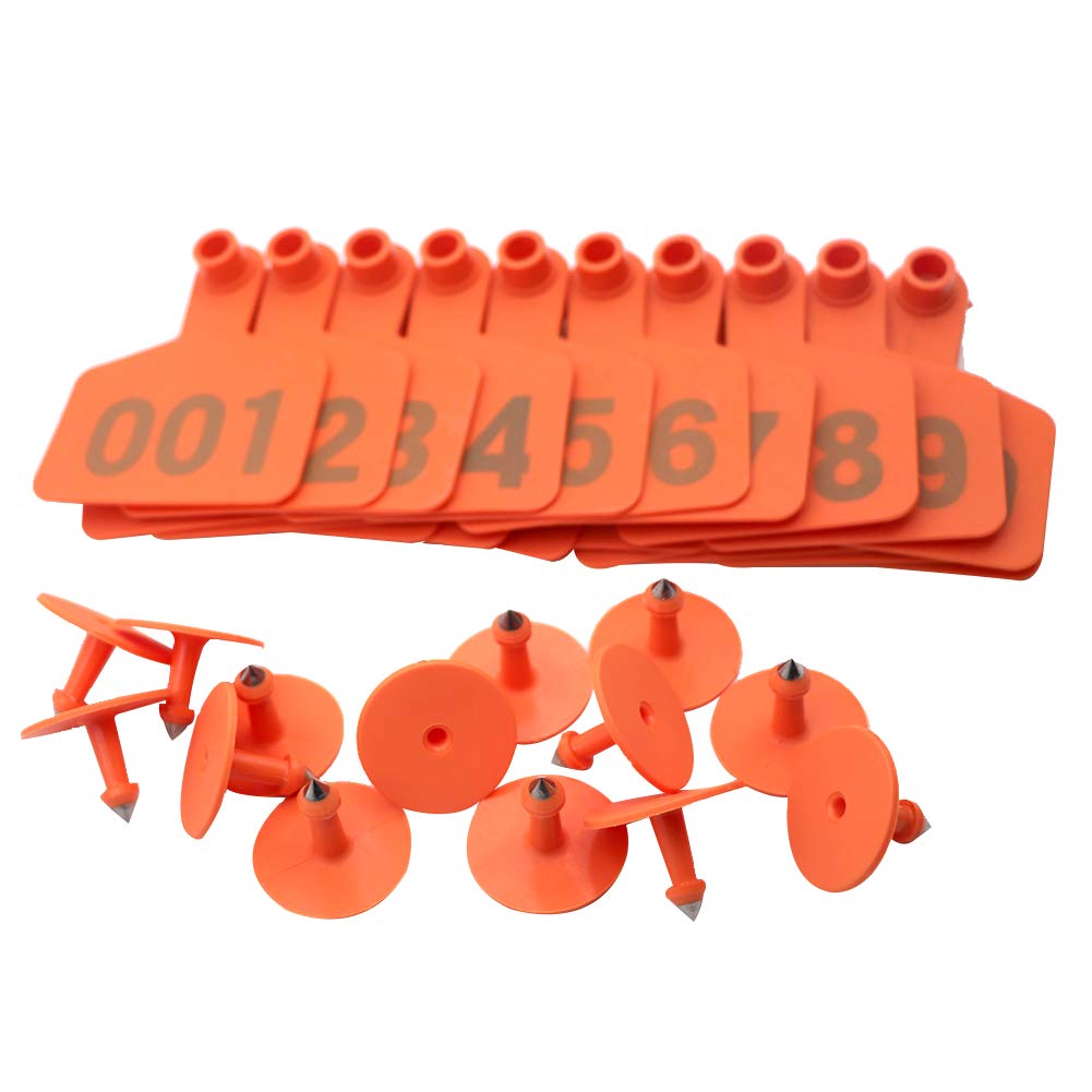100 Stück Plastik-Ohrmarken Für Vieh - Nummeriert 001-100 Mehrfarbig Für Schafe Ziegen Schweine