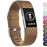For Fitbit Charge 2 Bands, Adjustable Replacement Bands with Metal Clasp for Fitbit Charge 2 Wristbands Special Edition Coffee Large