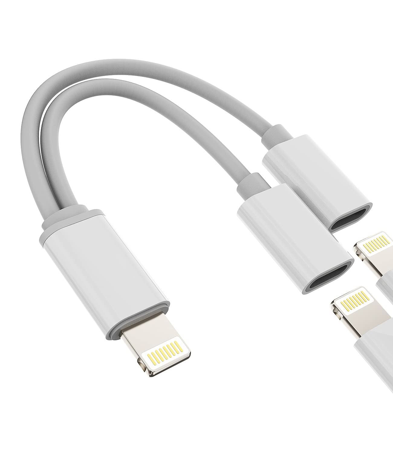 Photo 1 of Converter Compatible with iPhone Headphone Adapter Compatible for Lightning Double to Audio Jack and Charger Earphone Charging Splitter 11 12 Mini pro xs xr x 7 8 Plus Connector for ipad air