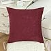CaliTime Throw Pillow Covers Decorative 18 X 18 Inches Pack of 2 Cozy Chenille Cushion Cases for Couch Sofa Bed Living Room Home Burgundy