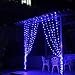 304 LED Window Curtain String Light, 9.8ft x 9.8ft, 8 Modes Setting for Wedding Christmas Girls Bedroom Outdoor Indoor Wall Decoration Party Home Garden (Blue)