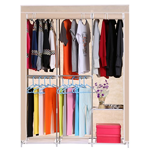 Homdox Non Woven Folding Practical Portable Clothes Storage Rack Closet Wardrobe, 49.5 x 16.4x 68.3inch (L x W x H)