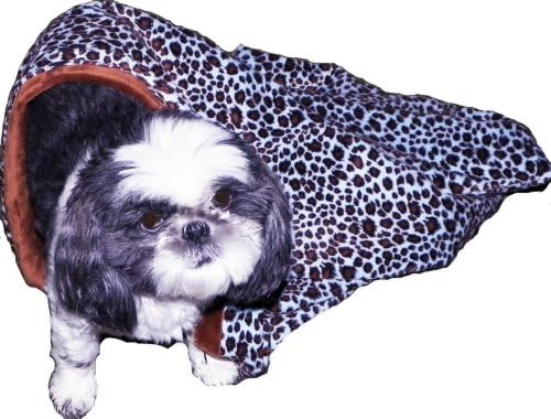 Pampered Pets My Snuggly Pet Bed, Medium, Blue/Carmel