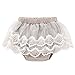 Bysweet Baby Girl Bloomers Diaper Covers Toddler Lace Flower Skirts White and Gray 2 Pack (0-6M, Gray White)