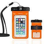 DBPOWER 5825750 Universal Waterproof Case with Armband and Compass for Phones upto 6-Inch - Orange