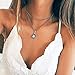 Dolland Multilayer Necklace Water Drops Stones Pendent Chocker Necklace Fashion Gift Chain for Women s