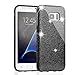 MEKO Galaxy S7 Edge Case, Shiny Sparkle Glitter Bling Case - Built-in Glitter Premium Firm Rubber Case [Scratch Resistant] for Samsung Galaxy S7 Edge- (Black)