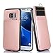 CaseHaven Galaxy S7 Wallet Case, Pull-out Tab, 2 Card Holder ID Slot, Protective Leather Drop Protection Card Case For Samsung Galaxy S7 - Rose Gold