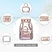 NiceEbag 6 in 1 Clear Backpack with Cosmetic Bag & Case, Clear Transparent PVC School Backpack Outdoor Bookbag Portable Travel Toiletry Bag Makeup Quart Luggage Organizer (Rose Gold)