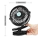 Intbase USB Clip Desk Fan,USB charging fan, 360° Rotation USB Clip Desk Fan Mini USB Personal Cooling Fan, Powerful Wind for Baby Stroller,Outdoor Activity, Office (Black)