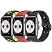 AdMaster Compatible for Watch Band 42mm 44mm,Soft Silicone Replacement Wristband Compatible for Watch Series 1/2/3/4 - M/L RedBlack/BlackVolt/AnthraciteBlack
