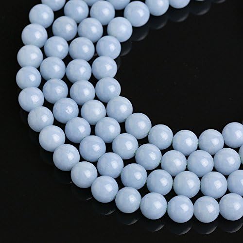 Angelite Round 8mm Beads Strand 1 Strand apprx 15" Blue Jewerly Making Gemstone #A0006608