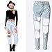 RieKet Women Distressed Boyfriend Dipped Jeans for Juniors (9(Asia 30), Light Blue)