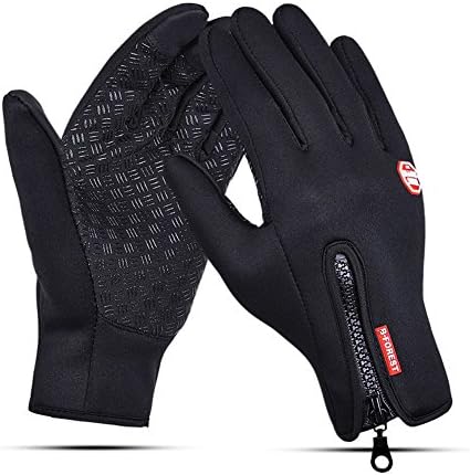 Cycling Gloves, SmartDer Winter Outdoor Bike Gloves with Waterproof Material Touch Screen Design Adjustable Size (Black โ M)
