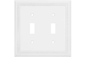 Henne Bery Sunken Pearls Heavy Duty Decorative Wall Plate Switch Plate Outlet Cover (Double Toggle, White)