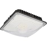 kadision 80W LED Canopy Light for Gas Station Light, 8800lm 0-10V Dimmable 5000K Cold White 100-277V IP65 Waterproof, 9.6"x9.6" Square Canopy Light Fixture, ETL Listed