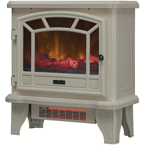 Amazon.com: Duraflame Electric Fireplace Stove 1500 Watt Infrared Heater  with Flickering Flame Effects - Cream : Home u0026 Kitchen