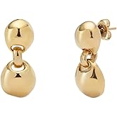 UNOde50 Double Ball Drop Earrings, 18K Gold-Plated, SER INTREPIDA Collection