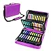 YOUSHARES Colored Pencil & Gel Pen Case in Large Flexible Slot - PU Leather Colored Pencil Case with Zipper Holds 180 Colored Pencils or 140 Gel Pens - for Watercolor Pencils, Gel Pens（Purple）